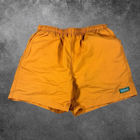 L.L. Bean Other - L.L. Bean Men's Swim Trunks XL Orange Nylon Mesh Lined Elastic Waist Shorts